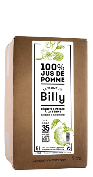 Jus Pomme BIB 5L Ferme de Billy